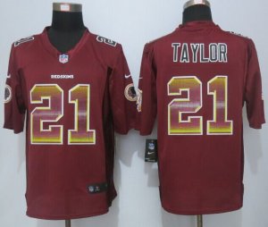 2015 New Nike Washington Red Skins #21 Taylor Red Strobe Jerseys(Limited)