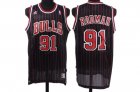 NBA Jerseys Chicago Bulls #91 RODMAN black (pinstripes)