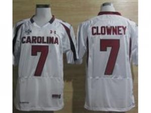 Under Armour South Carolina Javedeon Clowney #7 New SEC Patch NCAA Football - White