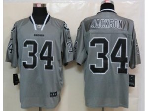 Nike NFL Oakland Raiders #34 Bo Jackson Grey Jerseys[Lights out Elite]