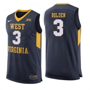 West Virginia Mountaineers #3 James Bolden Navy College Basketball Jersey