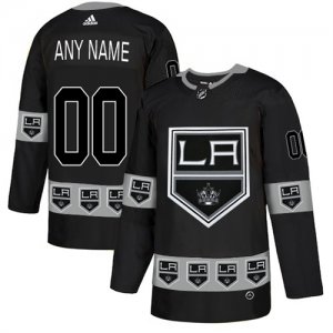 Los Angeles Kings Black Men\'s Customized Team Logos Fashion Adidas Jersey