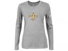 Nike New Orleans Saints Women's Of The City Long Sleeve Tri-Blend T-Shirt - L.Grey