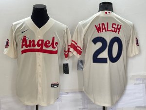 Angels #20 Jared Walsh Cream Nike 2022 City Connect Cool Base Jersey