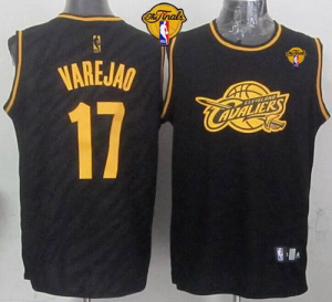 NBA Cleveland Cavaliers #17 Anderson Varejao Black Precious Metals Fashion The Finals Patch Stitched Jerseys