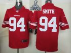 2013 Super Bowl XLVII NEW San Francisco 49ers 94 Justin Smith Red jerseys (Limited)