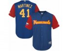 Mens Venezuela Baseball Majestic #41 Victor Martinez Royal Blue 2017 World Baseball Classic Replica Team Jersey