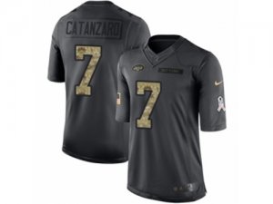 Mens Nike New York Jets #7 Chandler Catanzaro Limited Black 2016 Salute to Service NFL Jersey