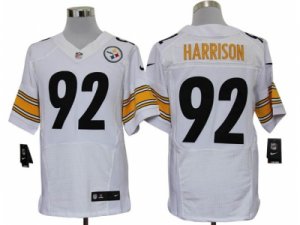 Nike NFL Pittsburgh Steelers #92 James Harrison White Jerseys(Elite)