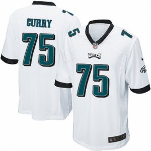 Mens Nike Philadelphia Eagles #75 Vinny Curry Game White NFL Jersey