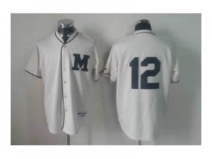 mlb jerseys milwaukee brewers #12 white[M]