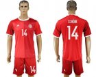 Danmark #14 Schone Red Home Soccer Country Jersey