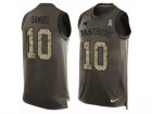 Men's Nike Carolina Panthers #10 Curtis Samuel Limited Green Salute to Service Tank Top NFL Jersey