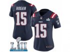 Women Nike New England Patriots #15 Chris Hogan Limited Navy Blue Rush Vapor Untouchable Super Bowl LII NFL Jersey