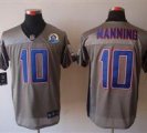 Nike Giants #10 Eli Manning Grey Shadow With Hall of Fame 50th Patch NFL Elite Jersey