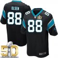 Youth Nike Panthers #88 Greg Olsen Black Team Color Super Bowl 50 Stitched Jersey