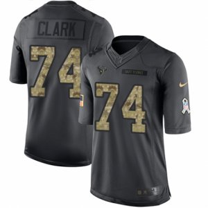 Mens Nike Houston Texans #74 Chris Clark Limited Black 2016 Salute to Service NFL Jersey