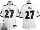 2013 Super Bowl XLVII NEW Baltimore Ravens #27 RICE White (Game new jerseys)