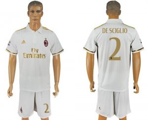 AC Milan #2 De Sciglio Away Soccer Club Jersey