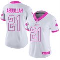 Womens Nike Detroit Lions #21 Ameer Abdullah White PinkStitched NFL Limited Rush Fashion Jersey