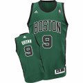 Mens Adidas Boston Celtics #9 Jaylen Brown Swingman Green(Black No.) Alternate NBA Jersey