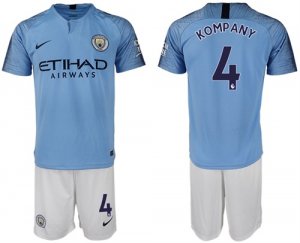 2018-19 Manchester City 4 KOMPANY Home Soccer Jersey