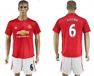 Manchester United #6 Pogba Red Home Soccer Club Jersey