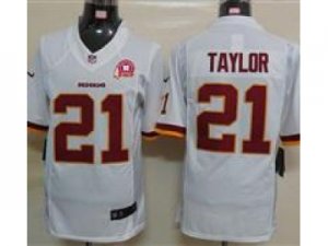 Nike NFL Washington Redskins #21 Fred Taylor white Jerseys W 80TH Patch(Limited)