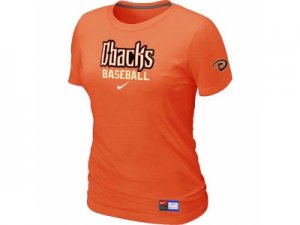 Women Arizona Diamondbacks Crimson Nike Orange Short Sleeve Practice T-Shirt