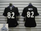 2013 Super Bowl XLVII Youth NEW NFL Baltimore Ravens 82 Torrey Smith Black Jerseys(Youth Limited)
