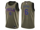 Men Nike Philadelphia 76ers #6 Julius Erving Green Salute to Service NBA Swingman Jersey