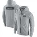 Men's Cleveland Browns Nike Ash Gridiron Gray 2.0 Full Zip Hoodie