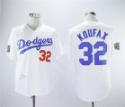 Dodgers #32 Sandy Koufax White 1958 Throwback Jersey