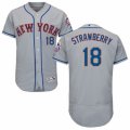 Men's Majestic New York Mets #18 Darryl Strawberry Grey Flexbase Authentic Collection MLB Jersey