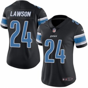 Women\'s Nike Detroit Lions #24 Nevin Lawson Limited Black Rush NFL Jersey
