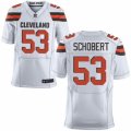 Men's Nike Cleveland Browns #53 Joe Schobert Elite White NFL Jersey