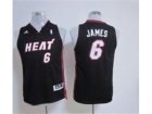 Youth nba Miami Heat #6 LeBron James black(revolution 30 swingman)