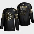 Bruins #37 Patrice Bergeron Black Gold Adidas Jersey