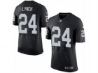 Mens Nike Oakland Raiders #24 Marshawn Lynch Elite Black Team Color NFL Jersey