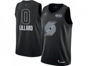 Men Nike Portland Trail Blazers #0 Damian Lillard Black NBA Jordan Swingman 2018 All-Star Game Jersey