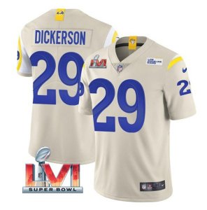 Nike Rams #29 Eric Dickerson Bone 2022 Super Bowl LVI Vapor Limited Jersey