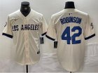 Dodgers 42 Jackie Robinson Cream Nike 2024 City Connect Cool Base Jersey