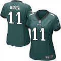 Women Nike Philadelphi Eagles #11 Carson Wentz Midnight Green Team Color Stitched NFL New Elite Jersey