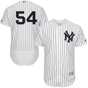 Men\'s Majestic New York Yankees #54 Aroldis Chapman White Navy Flexbase Authentic Collection MLB Jersey
