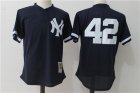 Yankees #42 Mariano Rivera Navy Cooperstown Collection Mesh Batting Practice Jersey