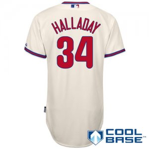 mlb philadelphia phillies #34 halladay cream(cool base)