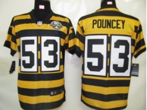 Nike NFL Pittsburgh Steelers #53 Pouncey Yellow 80TH Throwback Elite jerseys