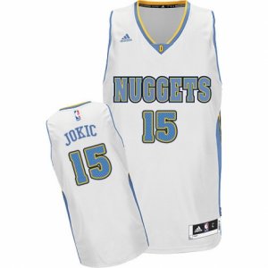 Mens Adidas Denver Nuggets #15 Nikola Jokic Swingman White Home NBA Jersey