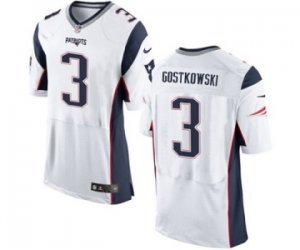 Mens Nike New England Patriots #3 Stephen Gostkowski Elite White NFL Jersey