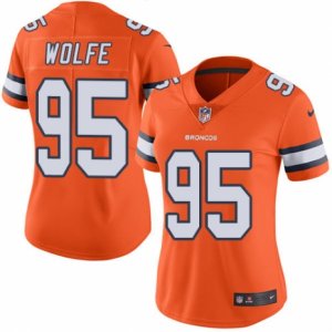 Women\'s Nike Denver Broncos #95 Derek Wolfe Limited Orange Rush NFL Jersey